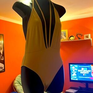 EUC FashionNova Tan One-Piece Swimsuit